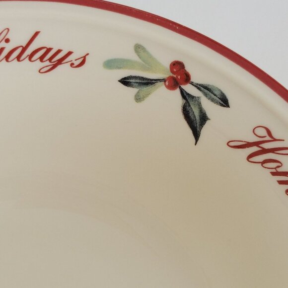 Lenox Winter Greetings Sentiment Bowl, Home for the Holidays, Red Cardinal Bird - Picture 6 of 10